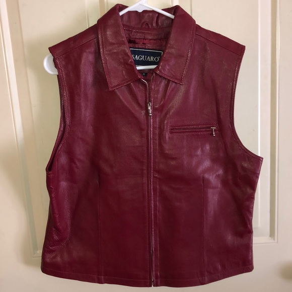 Saguaro Jackets & Blazers - Saguaro Woman’s Sleeveless Leather Vest XL